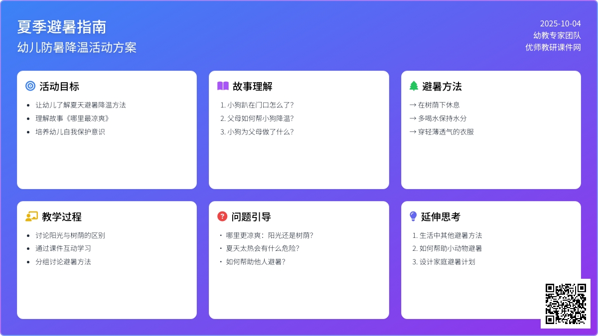 幼儿园小班生活活动教案：哪里最凉爽