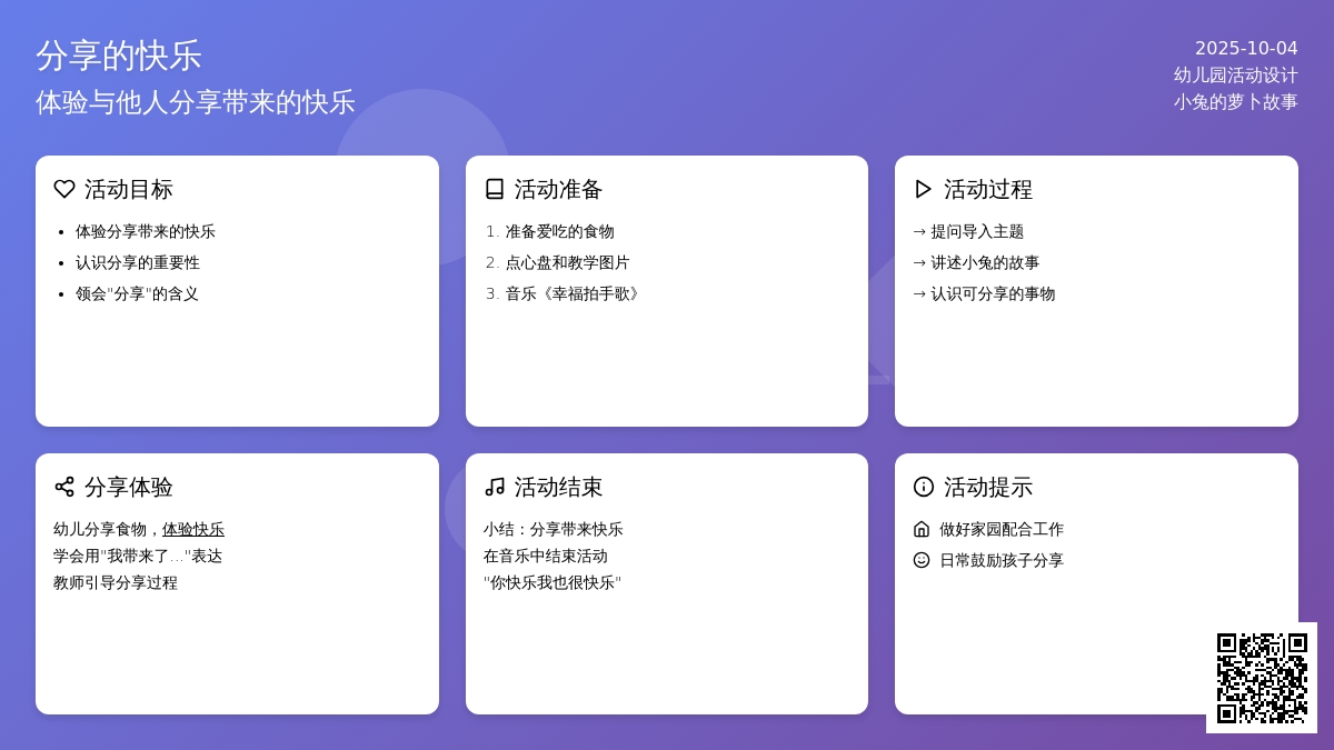 幼儿园小班社会活动教案：快乐齐分享