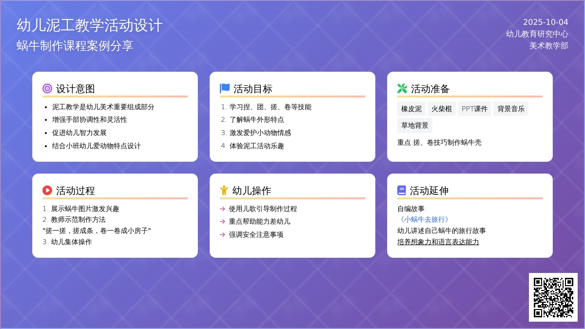幼儿园小班泥工活动：小蜗牛