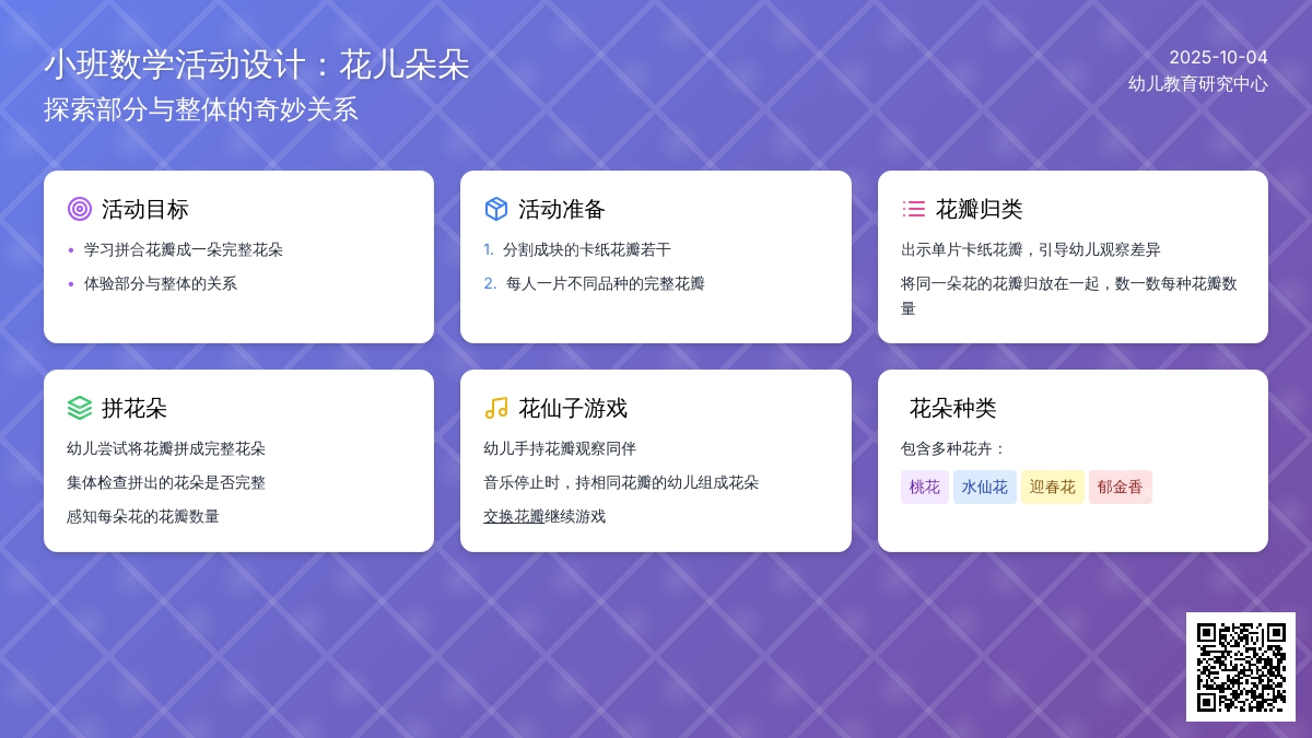小班数学活动：花儿朵朵