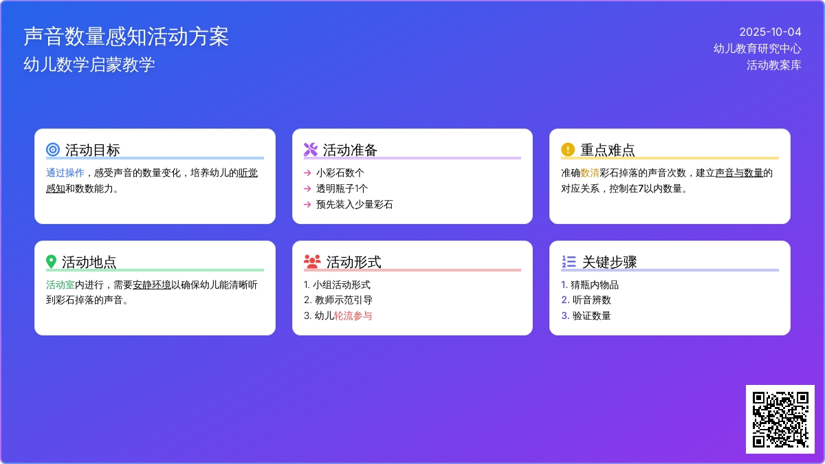 小班数学教案：听音数数