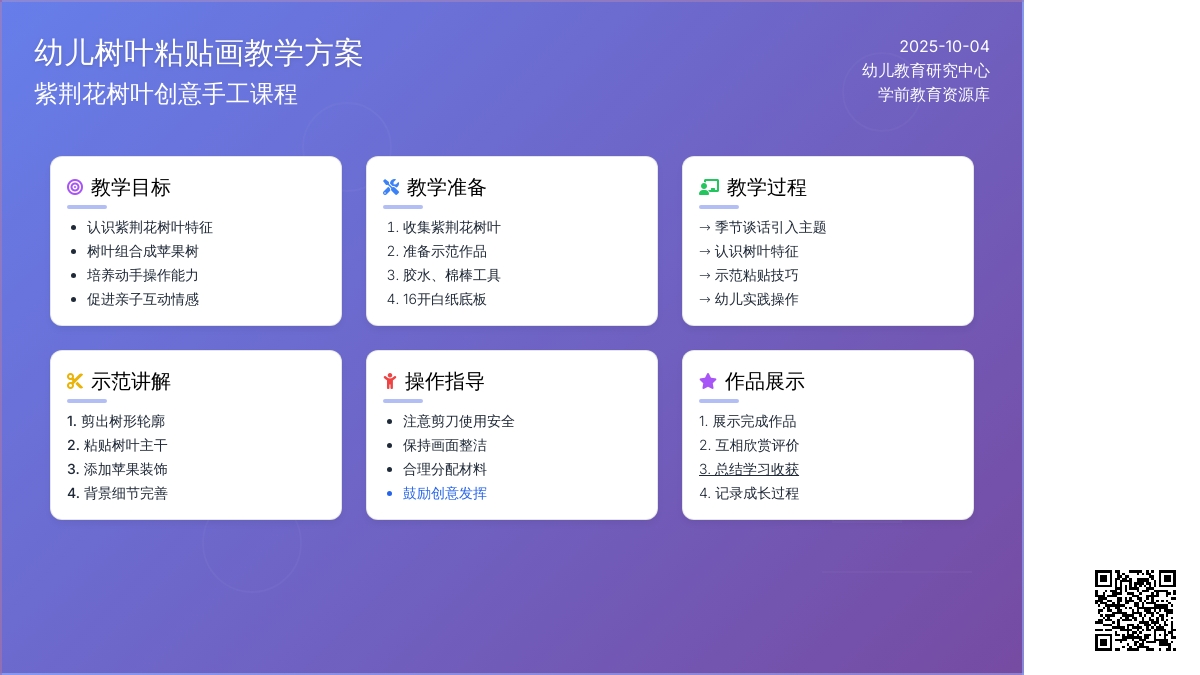 幼儿园小班美工：树叶粘贴画