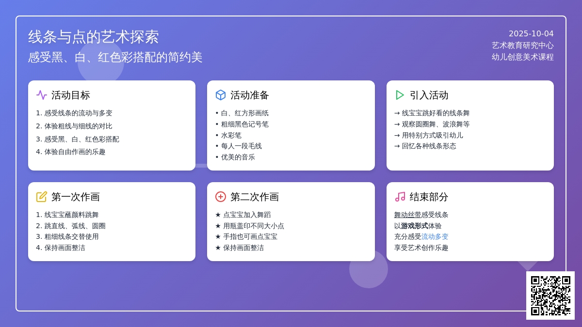 幼儿园小班创意美术活动—线线点点来跳舞