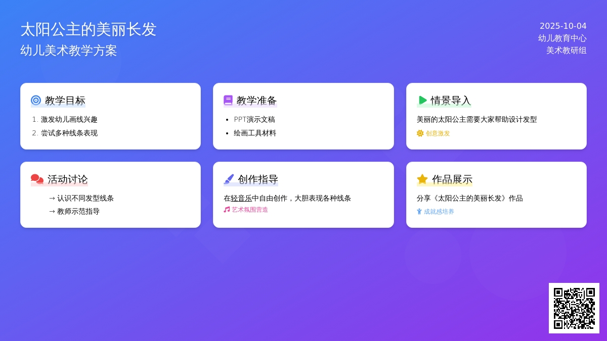 幼儿园小班美术：太阳公主的美丽长发（线条画）