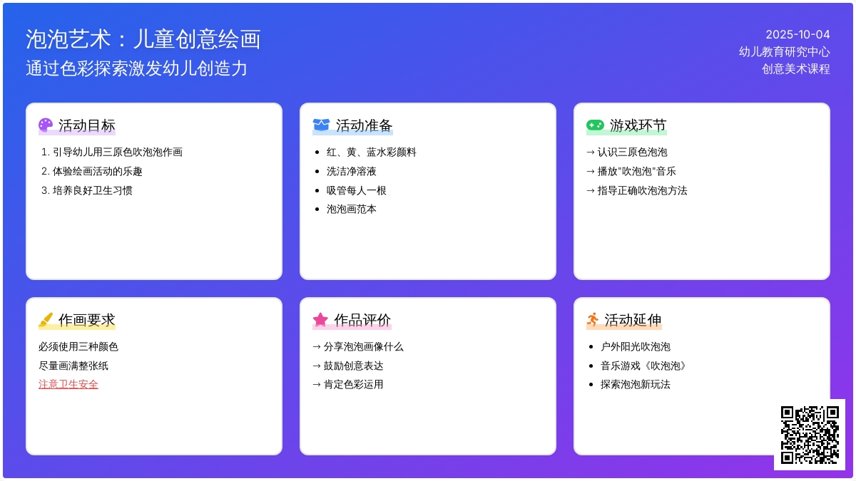 幼儿园小班美术活动教案：泡泡画