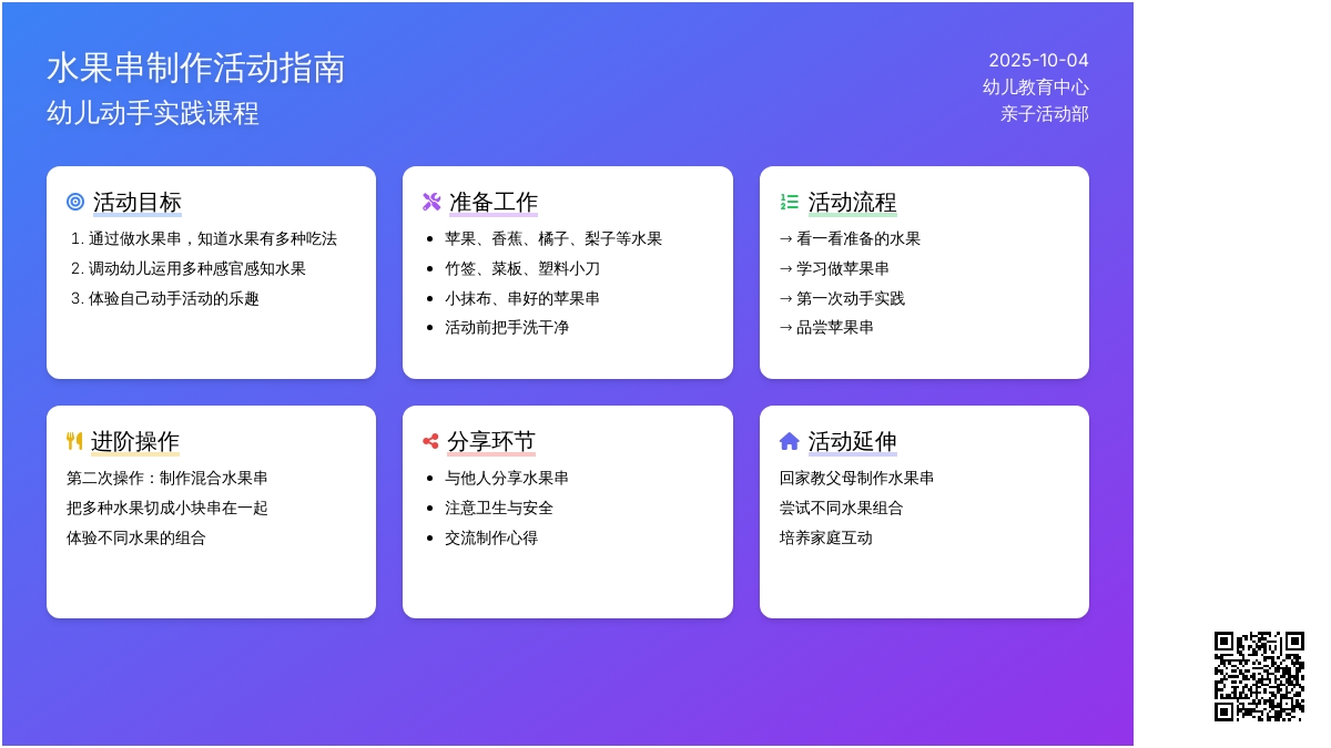 幼儿园小班美术活动：水果串