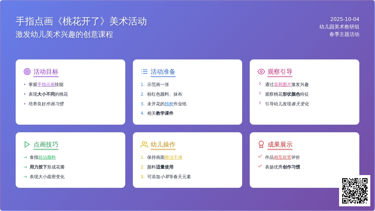 幼儿园小班美术活动教案：桃花开了