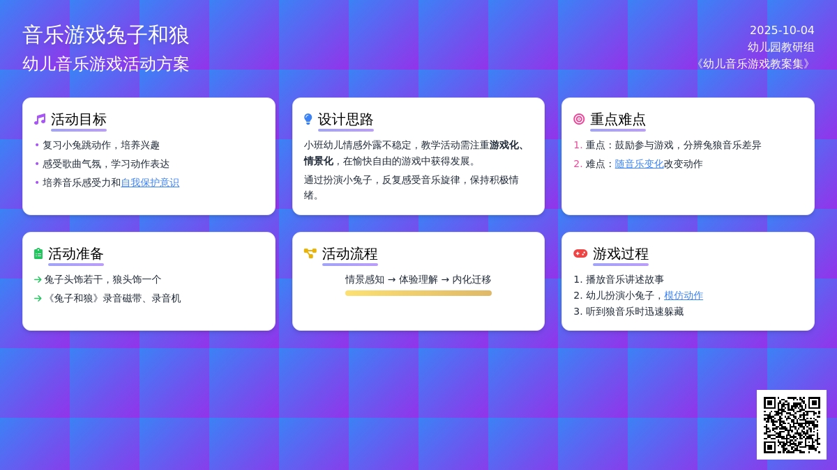 小班音乐：兔子和狼