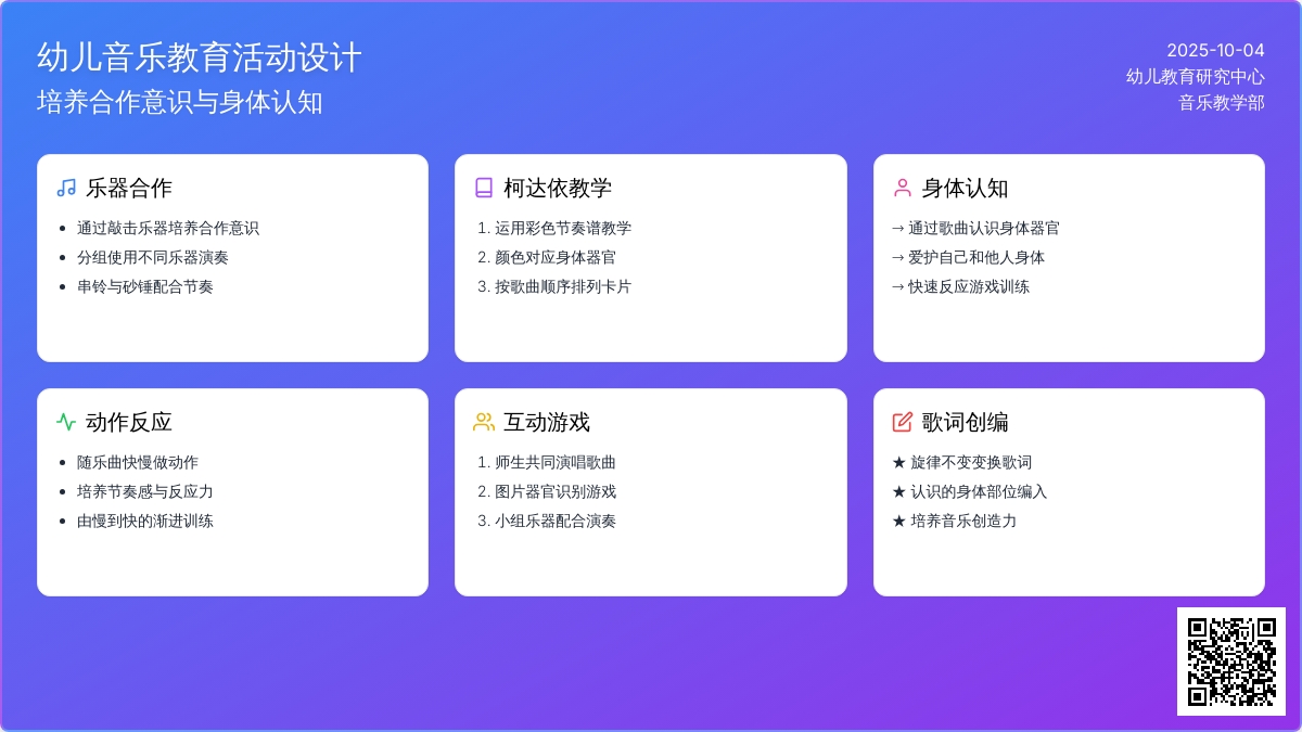 幼儿园小班打击乐教案：头发 肩膀 膝盖 脚