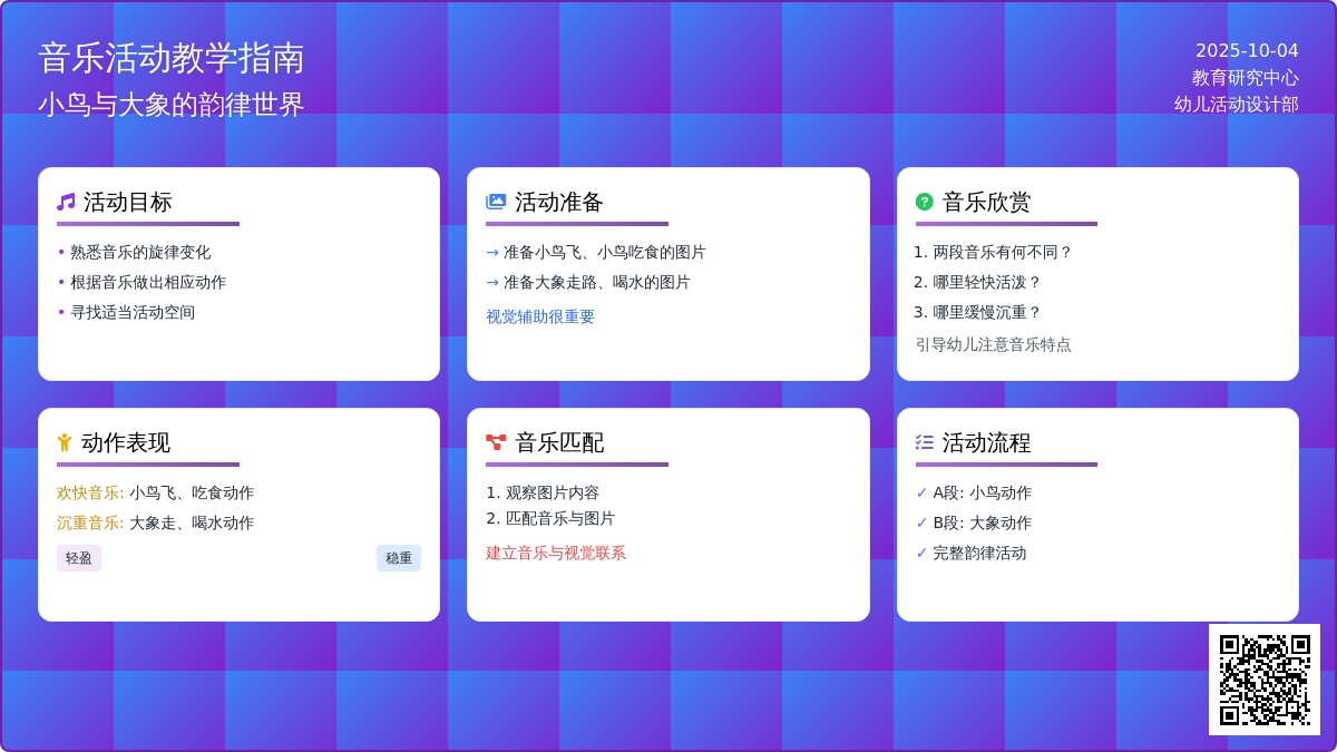 幼儿园小班音乐欣赏教案：小鸟和大象