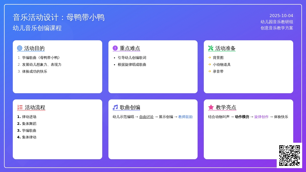 音乐创编：母鸭带小鸭