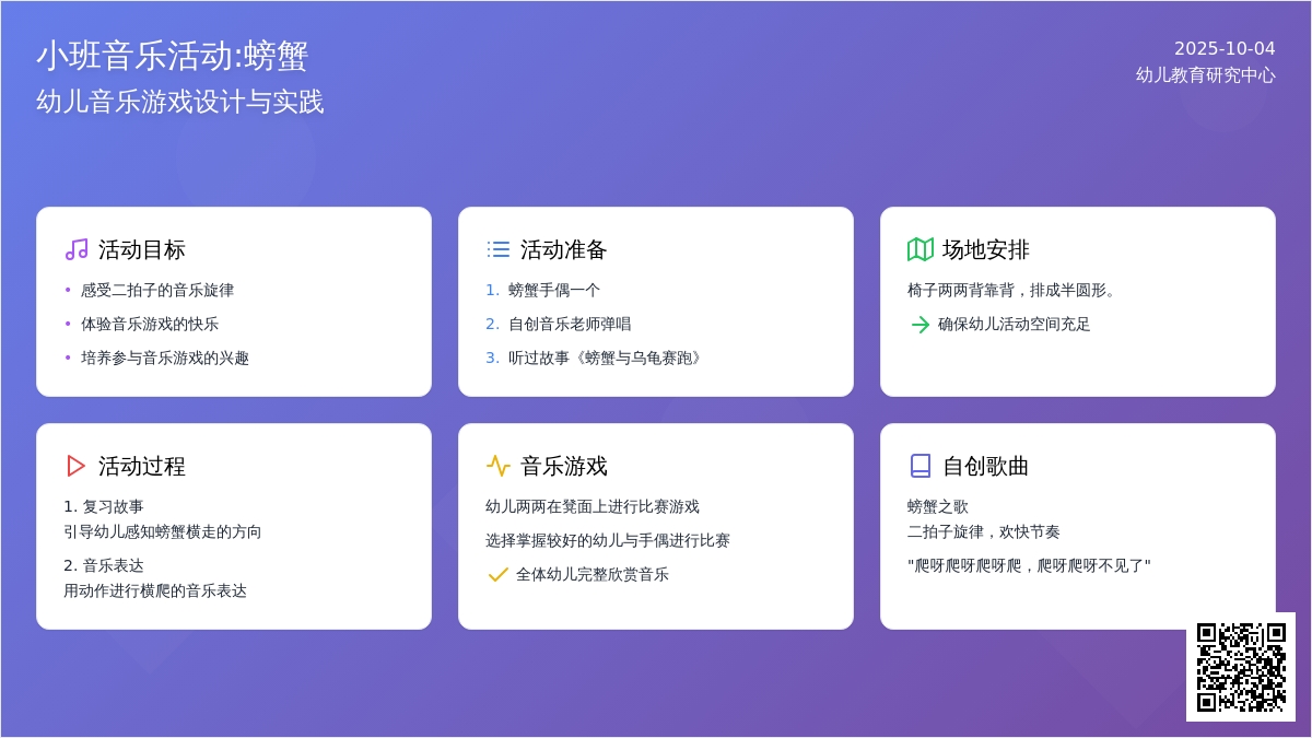 小班音乐活动:螃蟹