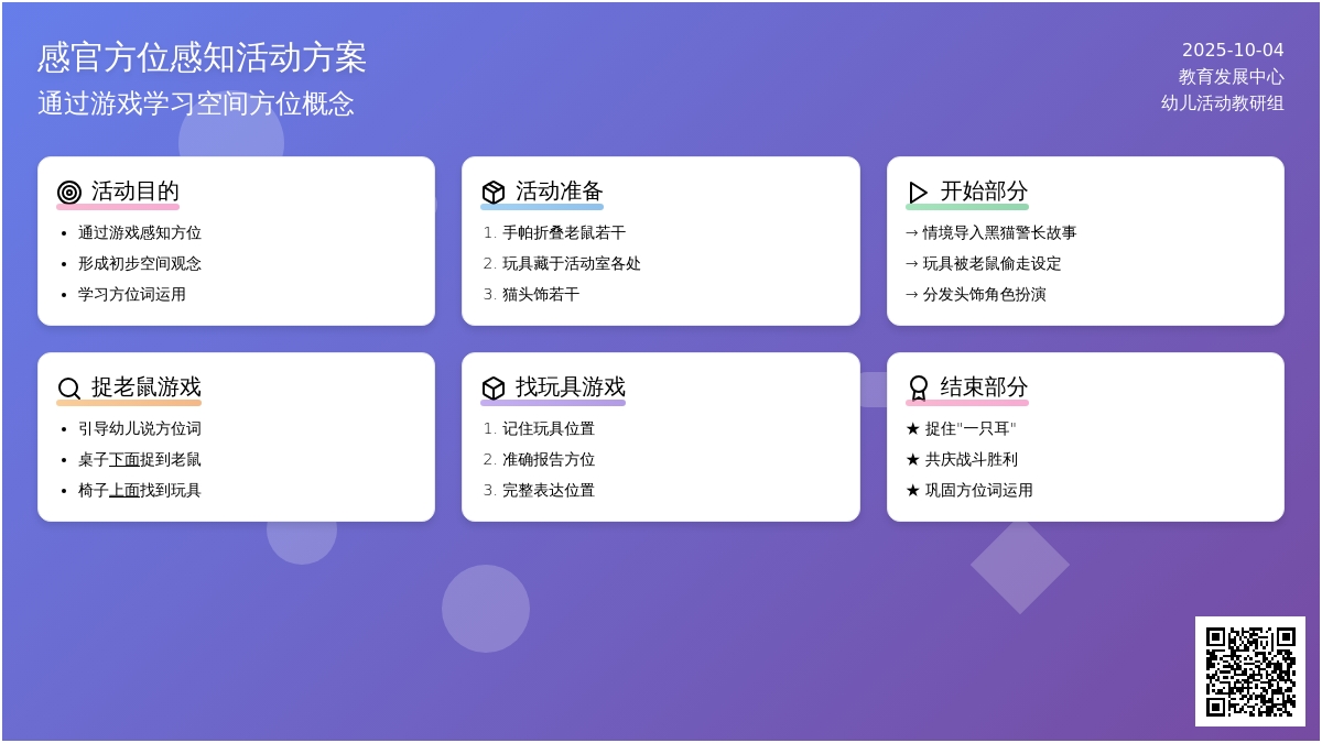 幼儿园小班语言：学习方位词