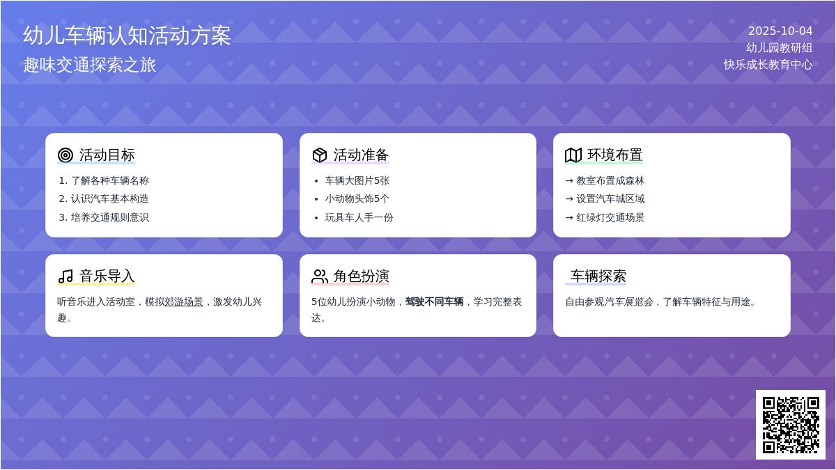 幼儿园小班社会活动：车子开来了