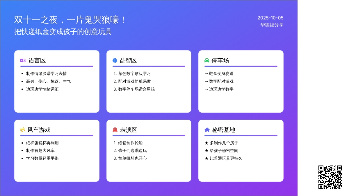 纸箱变成活动区投放材料