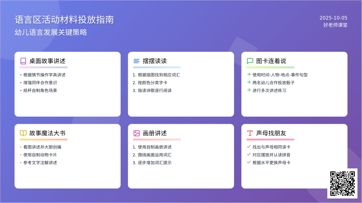 幼儿园区角操作活动——大班语言区投放材料
