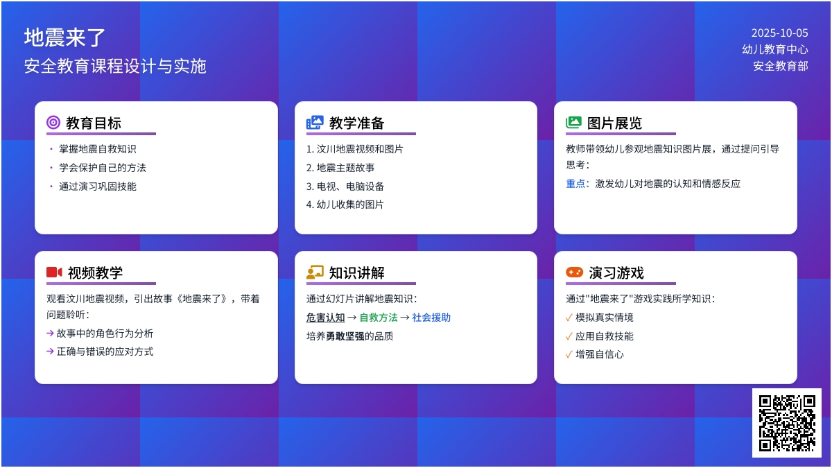 学前班安全教案：地震来了 - 教案中心 -