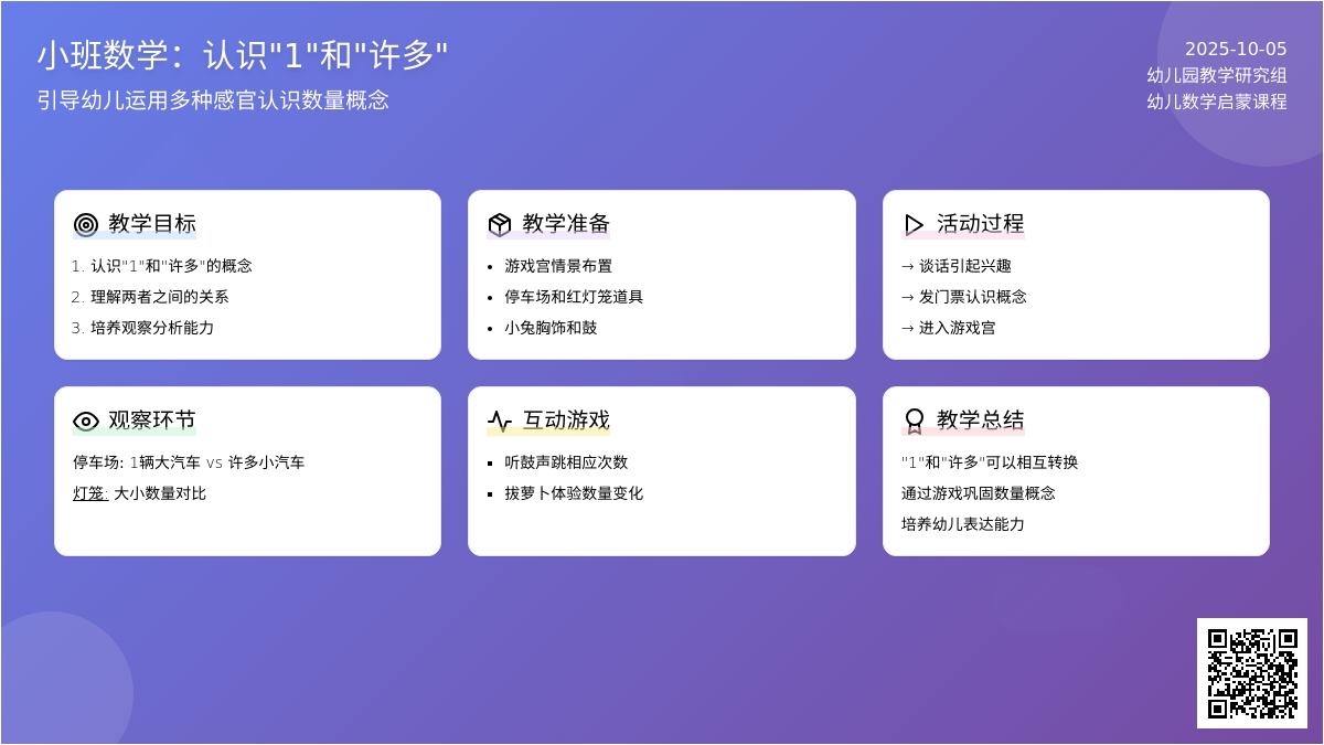 小班数学：认识“1”和“许多”―幼儿园小班教案