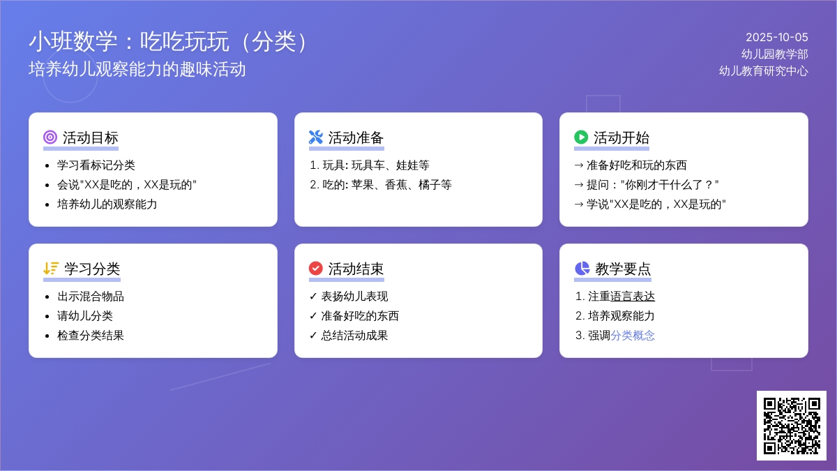 小班数学：吃吃玩玩（分类）―幼儿园小班教案