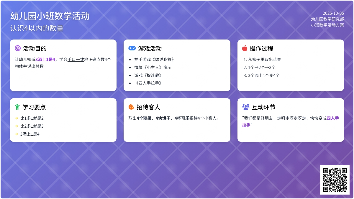 幼儿园小班数学活动：认识4以内的数量―幼儿园小班教案