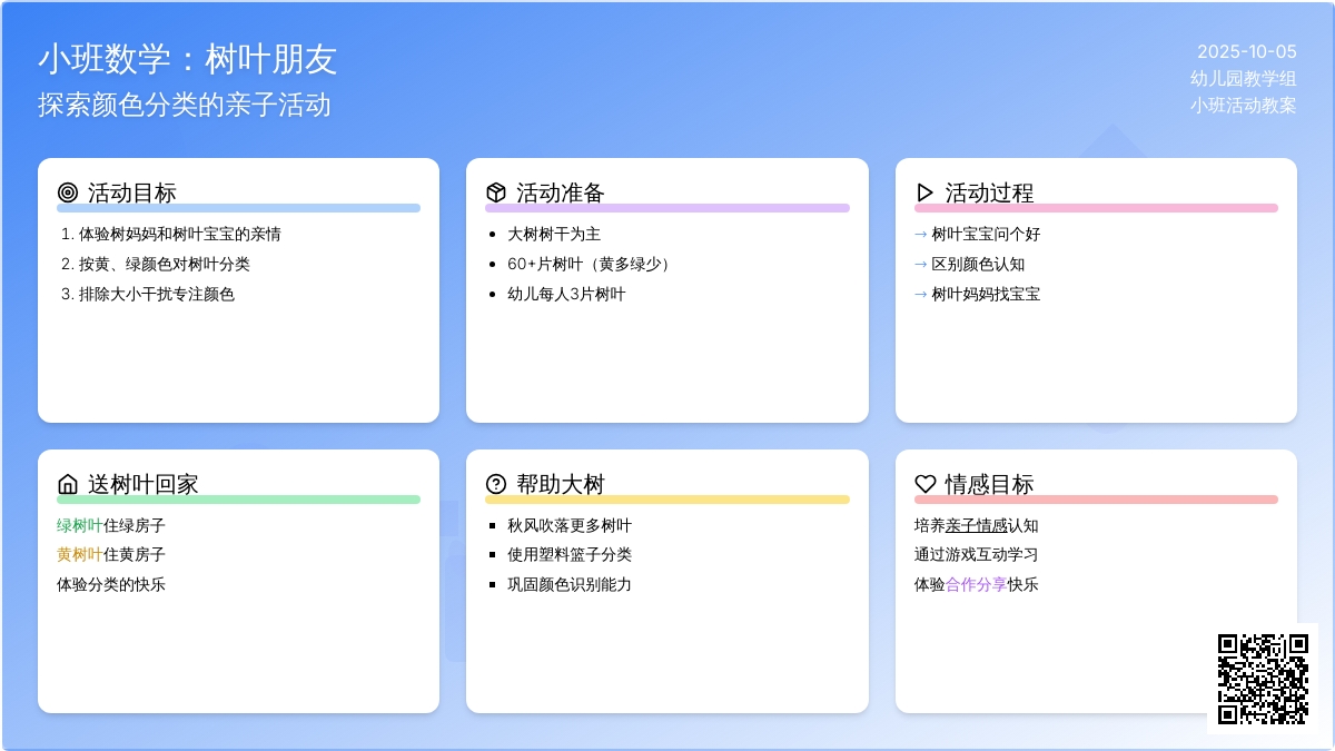 小班数学：树叶朋友―幼儿园小班教案