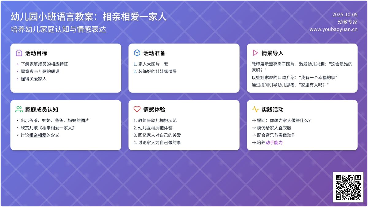 小班语言教案：相亲相爱一家人―幼儿园小班教案