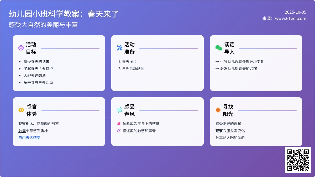 小班科学教案：春天来了
