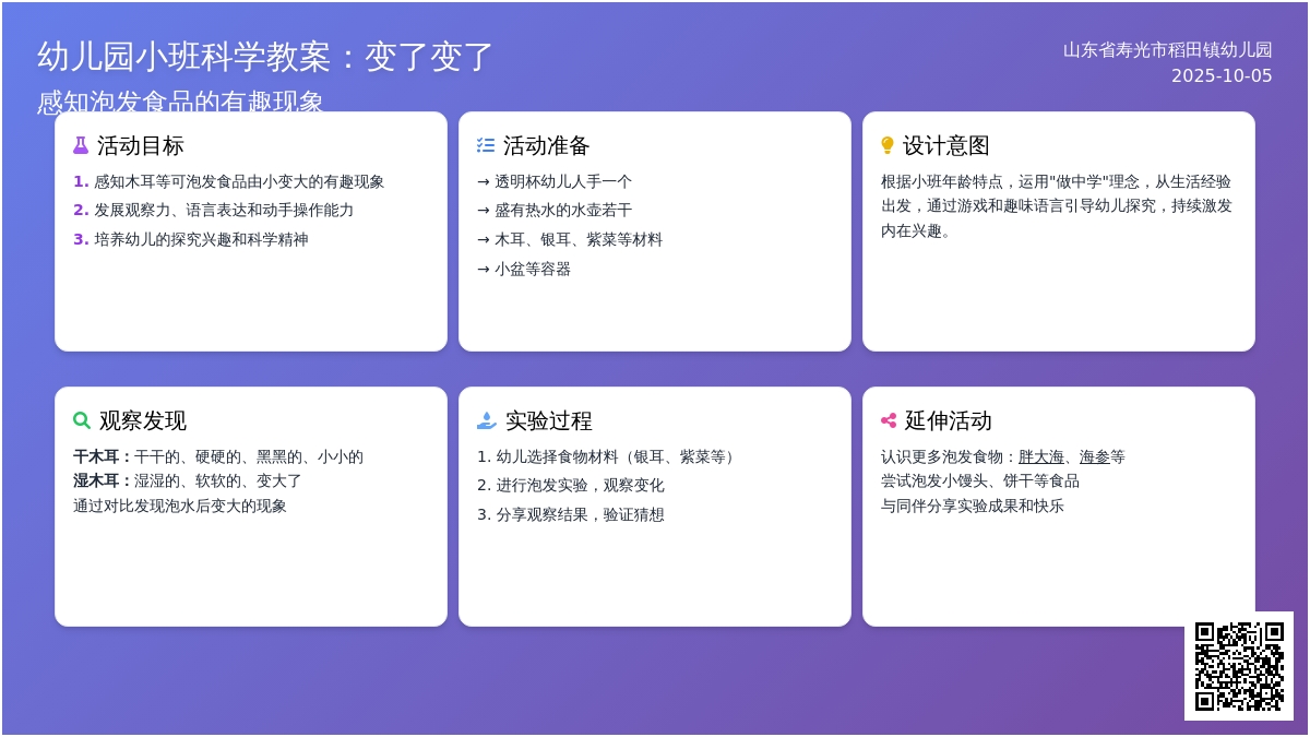 幼儿园小班科学教案：变了变了