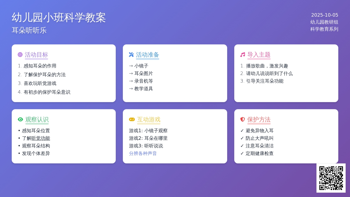 小班科学教案：耳朵听听乐