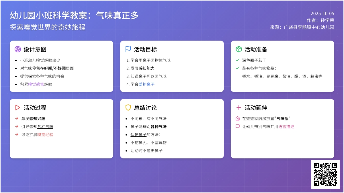 幼儿园小班科学：气味真正多