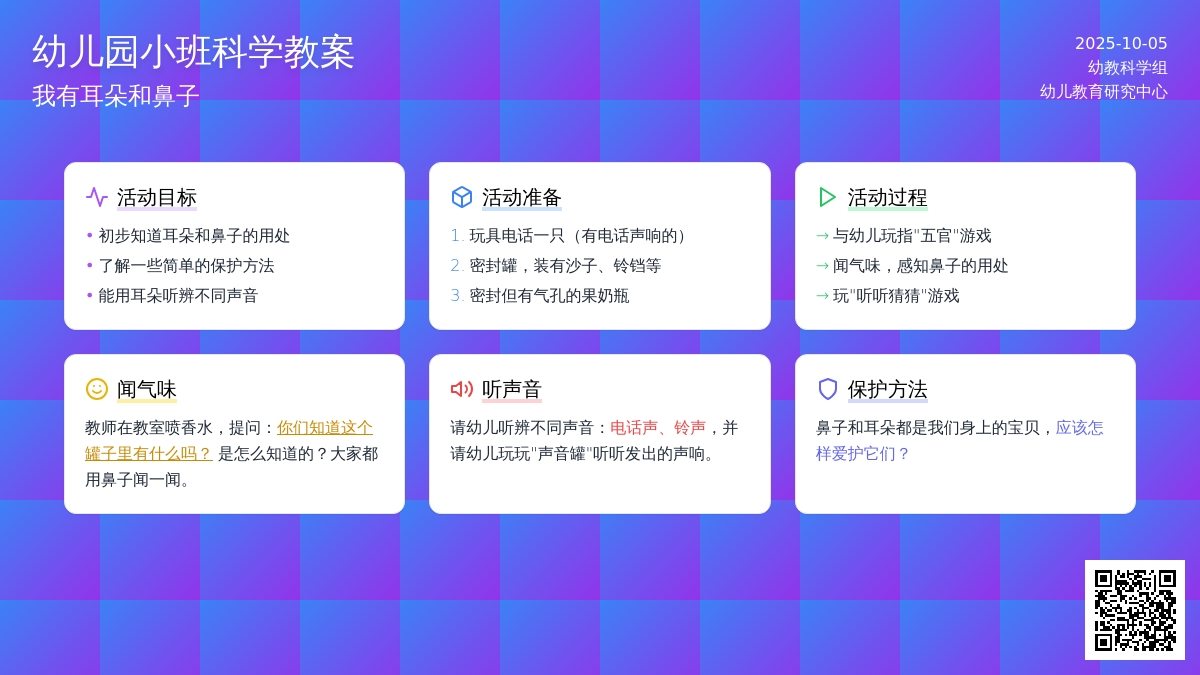 小班科学教案：我有耳朵和鼻子
