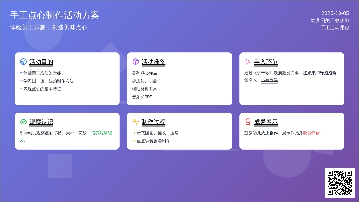 幼儿园小班手工活动：孩子点心