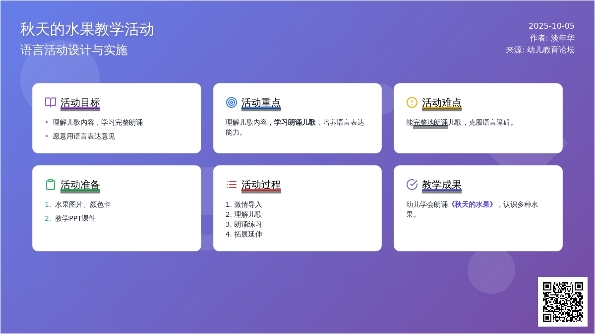 幼儿园小班语言教案：秋天的水果