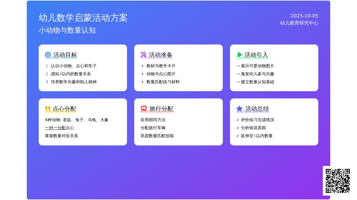 幼儿园小班数学教案――小动物吃点心