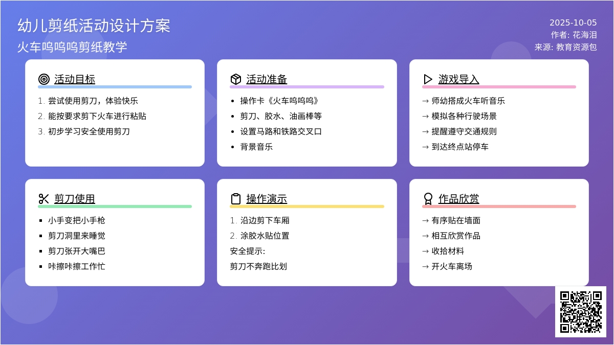 幼儿园小班美术教案：火车呜呜呜