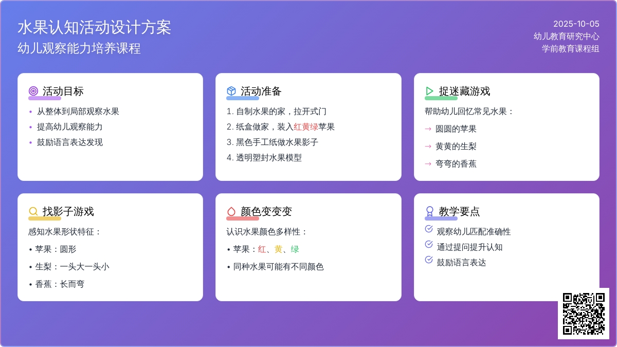 幼儿园小班科学活动《水果孩子捉迷藏》