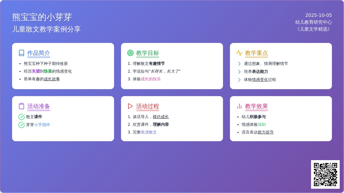 幼儿园小班语言活动《熊孩子的小芽芽》