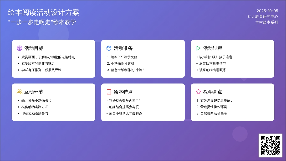 幼儿园小班绘本教学：一步一步走啊走