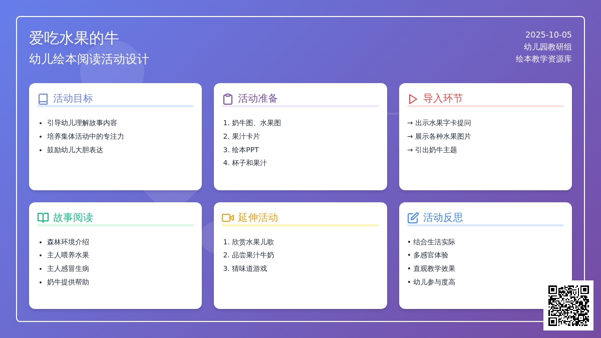 幼儿园小班绘本阅读：爱吃水果的牛
