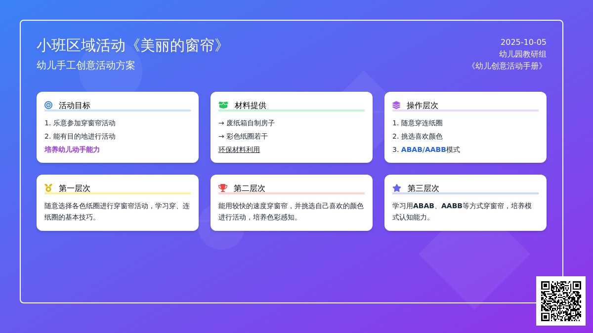 小班区域活动《美丽的窗帘》