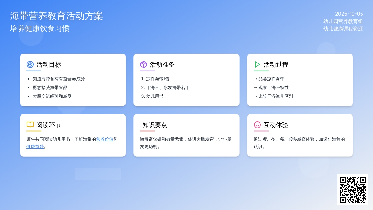 小班健康--海带营养多