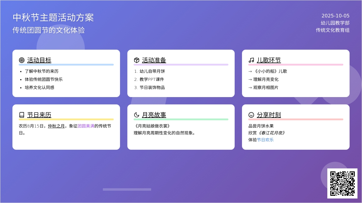 小班中秋节主题活动方案：中秋节