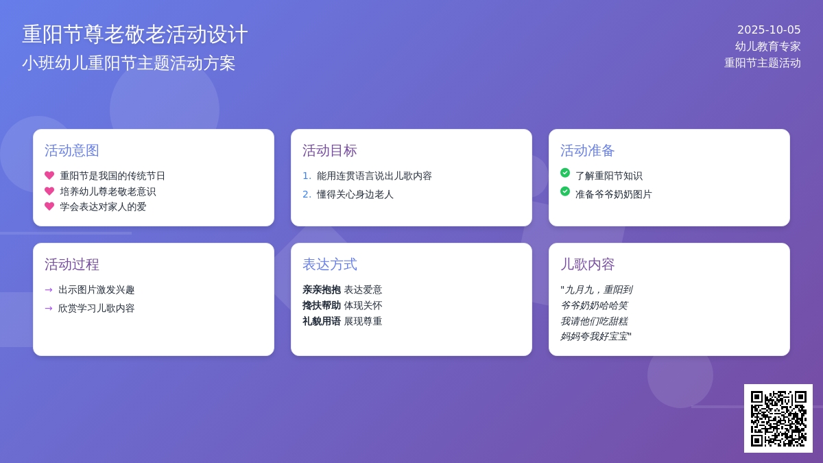 幼儿园小班重阳节语言领域活动《九九重阳节》