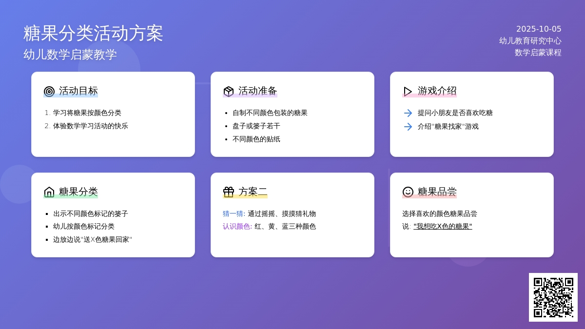 幼儿园小班数学活动：糖果找家