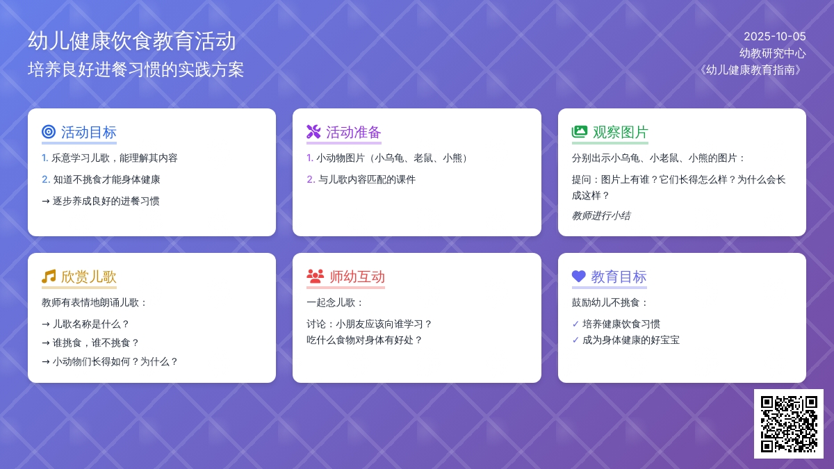 幼儿园小班健康活动：不挑食