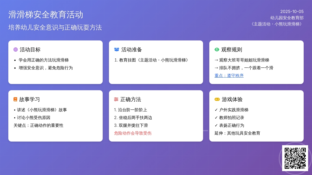 幼儿园小班健康活动《安安全全滑滑梯》