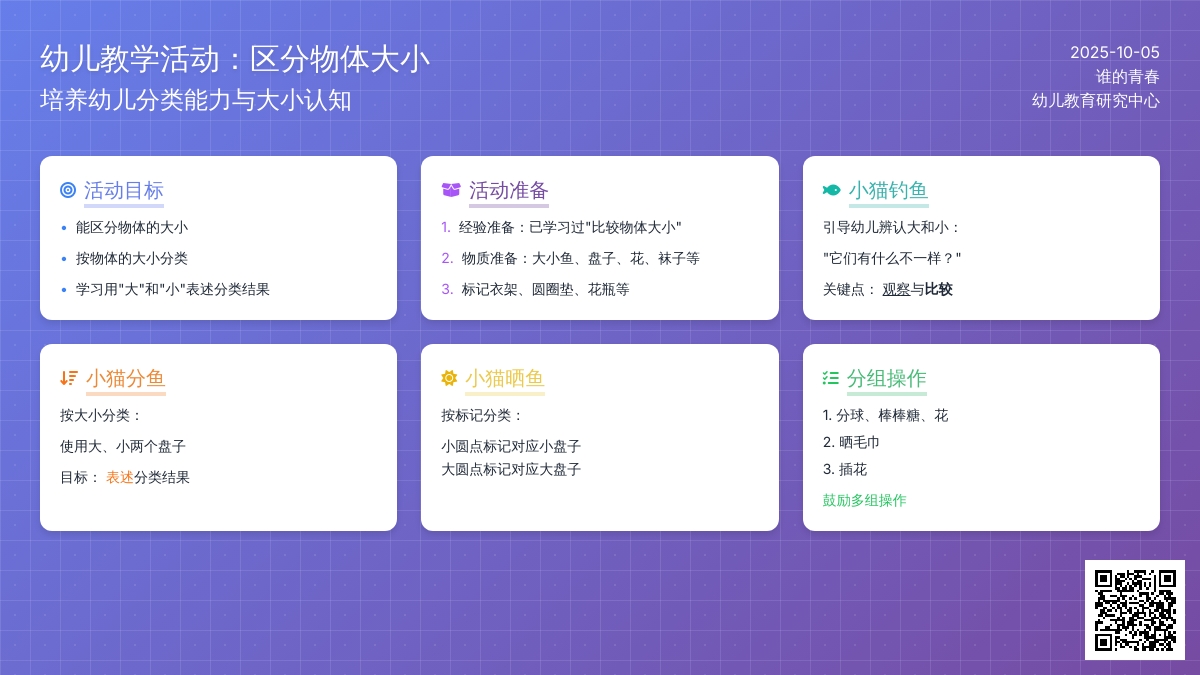 小班数学活动:按物体的大小分类（集合）