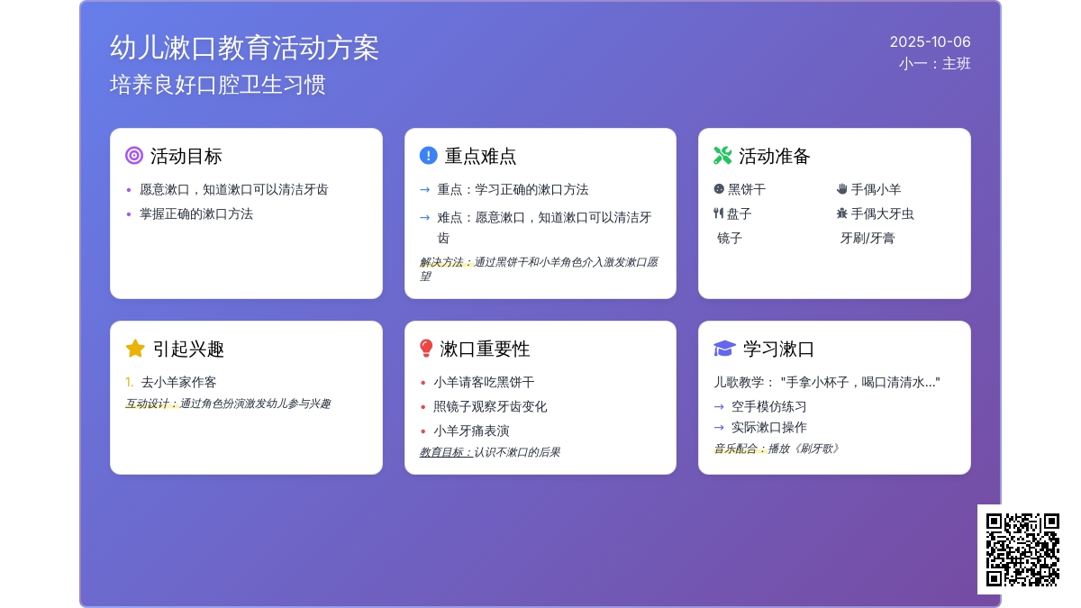 小一自理能力教案：我会漱口