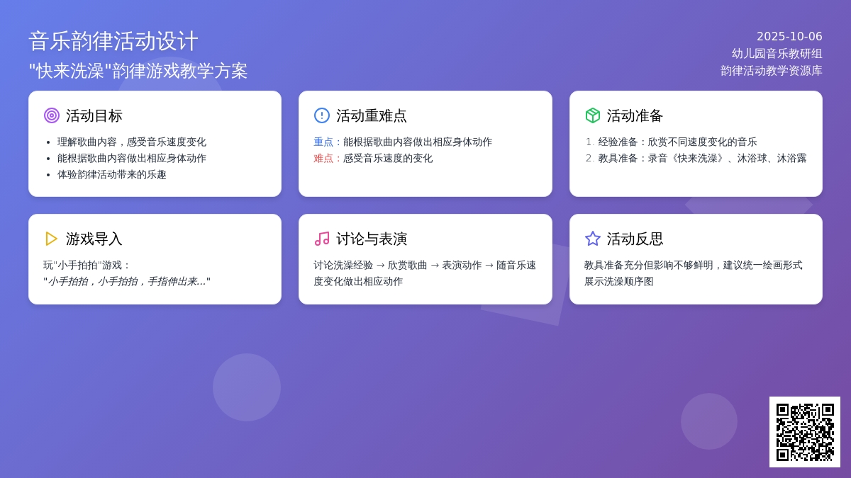 幼儿园小班韵律活动：《快来洗澡》