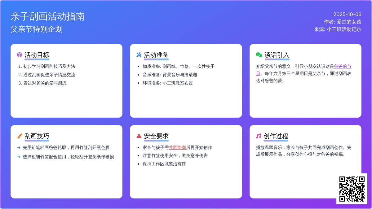 小班艺术活动：我的爸爸（刮画）